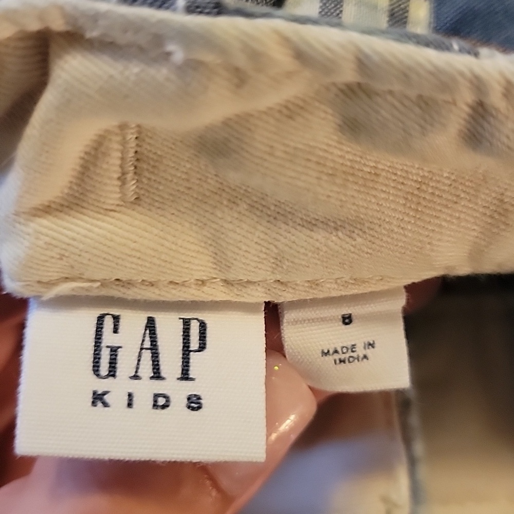 Gap Kids, boys plaid shorts, size 8. Blue, green, orange and white. - Picture 7 of 8